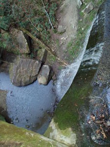 The view looking down the falls.