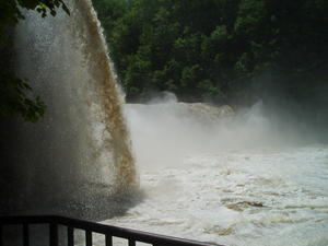 The falls from below--the roar was deafening!