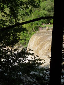 The flooded falls from above.