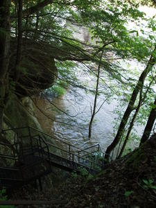 We got to the end of the trail and found the stairs going right into the water...