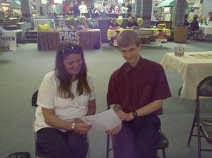 On Friday we did our third health fair for the year--this time the diabetes fair in Somerset! We had a group from the church in Somerset come and help, which was a real blessing. Here Daniel is doing a consultation with someone about their health age.