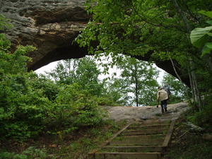 Exploring around under the arch.