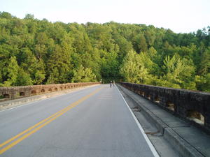 We spent an evening biking, after Daniel got home from work. Here we are biking across Moonbow Bridge.