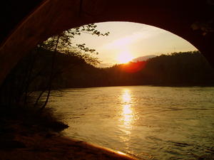 The sunset from under the moonbow bridge.