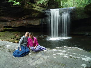 Kristina and Elisabeth enjoyed watching the others splash around in the creek.