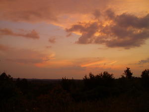 The sun was just setting as we neared home, so we stopped for a picture.