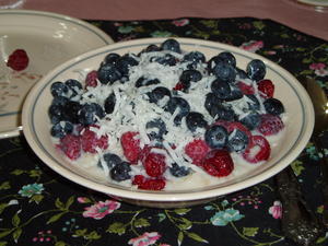 The day after we got back was a cooking class, and the following day, we went blueberry and raspberry picking with Susan and Anton (sorry, no pictures). Here was our breakfast the next morning... Mmmmmmm!