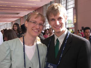 One of the few pictures we got of us together--we were so busy!