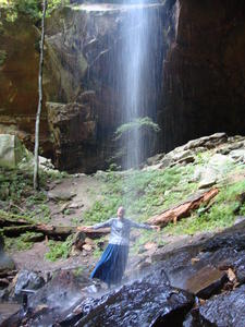 It was a HOT day, so we had fun cooling off at the bottom of the falls. 