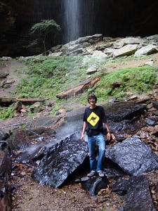 Lucas didn't want to get wet though...