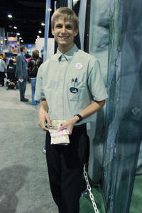 Daniel passing out our beautiful Discovering His Treasures tri-fold fliers. (If you want one, contact us!)