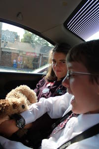 Every day, we drove nearly an hour each way to our lodging. We had a full car--Levi, Elisabeth, and Chelsey all came with us!