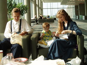 Lunch break with John and Lisa.