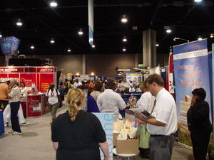 View to the right--we were right next to Southern Union booth, so it was nice to talk with them during our lulls in traffic.