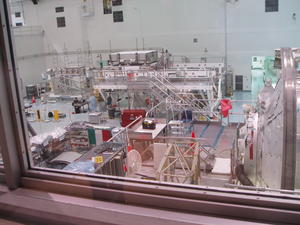 A steril building where they manufacture parts for the space station. It was fun to watch them working!