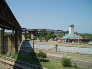 We rode the tram over to Mud Island.