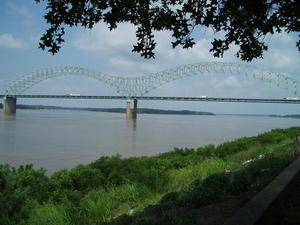 The bridges, framed by trees. :)