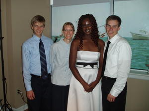 The reception was really nice! This is us with the happy Bride and Groom, Ben and Jessica.