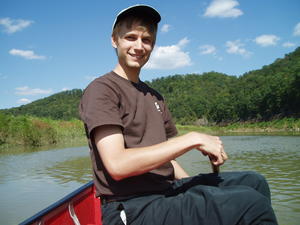 The ride back was easier, because we just went with the current. Daniel kicking back and relaxing.