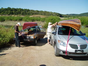 Headed to a picnic site for lunch.
