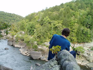 Lucas taking a photo from his vantage point.