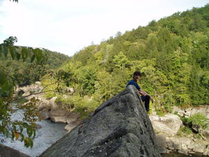 Lucas taking one last look before climbing back down
