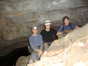 The cave explorers taking a self portrait.