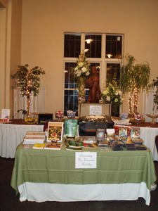 Saturday night, there was an expo for people to share their ministry ideas and have things for sale. This was Kristina's booth for Discovering His Treasures. (The fruit table made a nice bonus backdrop!)
