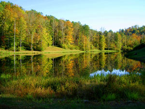 The fall colors reflecting off the lake were SO beautiful! Daniel and I had to stop just to take it all in.