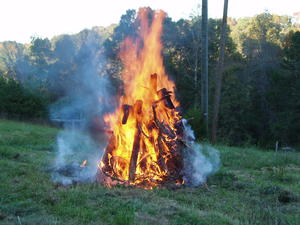 We ended the evening with a bonfire, a nice vespers, and a hot-dog roast with a group of friends who came to join in.
