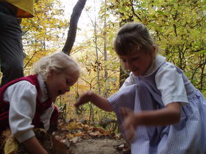 Kristina stayed back with Mom and the girls while the guys explored the top. 