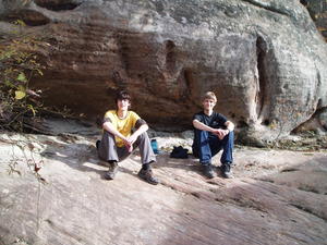 Daniel and Lucas taking a rest.