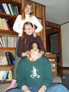 Esther, Sarah, and Kristina doing a trio massage :)