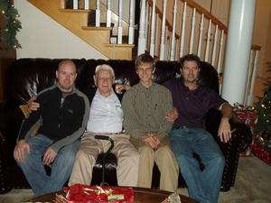 The cousins with Grandpa.