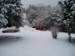 Another snow fall. We're thankful for our neighbor's plow, because the county never came out and plowed us this winter!