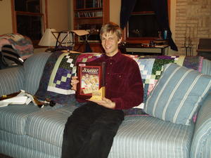 Daniel's Christmas gift--Scrabble! YAY! Promising lots of winter evening fun. :)