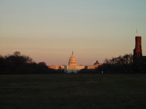 Capitol Building in the sunset.