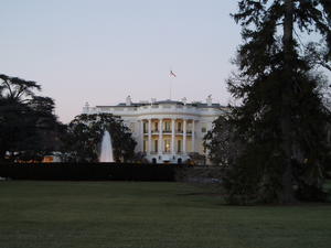 Glimpse of the White House before the sun disappeared.