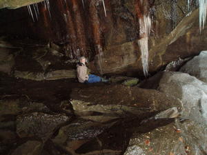 It was so much fun sliding around on the ice-covered rocks behind the falls!