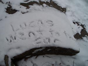 Message in the snow from Lucas