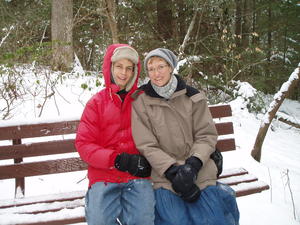 Our favorite bench--at the top of the stairs after a long climb.