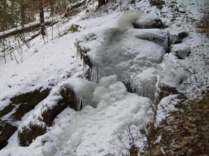 Ice along the trail.