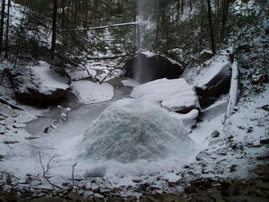 Parting shot of the ice as we hiked up the trail to the top of the falls.