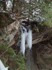 First view of the top of the falls.