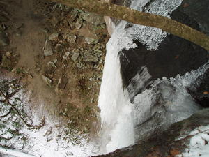 Looking straight down.... (Kristina's arm and the camera were the only two things hanging over the edge. The rest of her stayed a good distance away, holding securely to a tree)