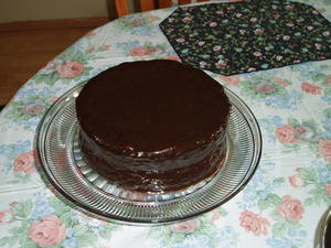 Lucas' birthday cake--my first try at a layered carob cake. Turned out nice!