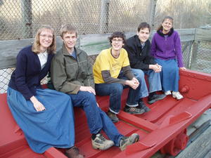 Our happy family in the coal car.