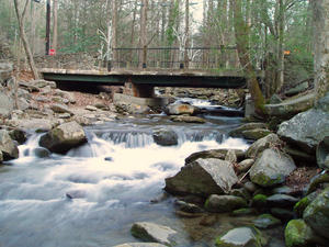 The bridge at the city park entrance.