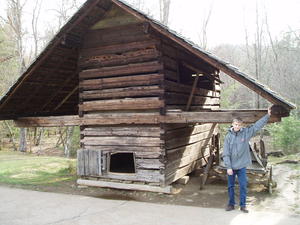 Corn crib with LARGE overhangs.