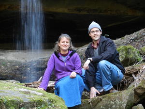 David and Kristina enjoying the waterfall.